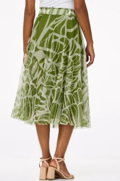 Cato Palm Leaf Mesh Skirt> Skirts