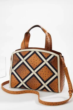 Cato Patchwork Faux Leather Satchel><noscript><img width=