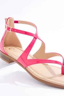 Cato Patent Pink Strappy Thong Sandals><noscript><img width=