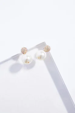 Cato Pave Pearl Dangle Earrings> Social Occasion|Earrings