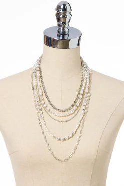 Cato Pearl Chain Layered Necklace> Necklaces