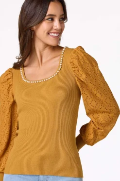 Cato Pearl Scoop Neck Sweater><noscript><img width=