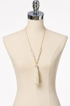 Cato Pearl Tassel Long Necklace> Necklaces