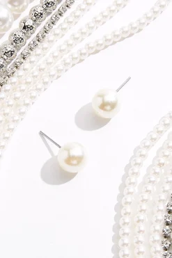 Cato Pearl Twist Layered Necklace Set><noscript><img width=