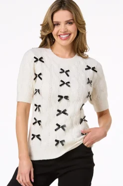 Cato Pearly Bow Sweater> Sweaters