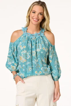 Cato Petal Cold Shoulder Top> Tops