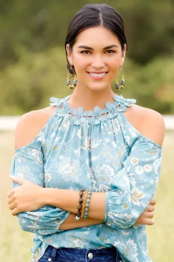 Cato Petal Cold Shoulder Top><noscript><img width=