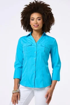 Cato Petite Classic Button Down Shirt><noscript><img width=