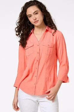 Cato Petite Classic Button Down Shirt><noscript><img width=