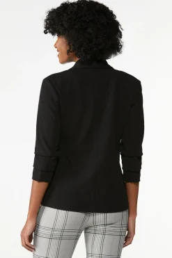 Cato Petite Crepe Ruched Sleeve Blazer> Petites|Jackets & Vests