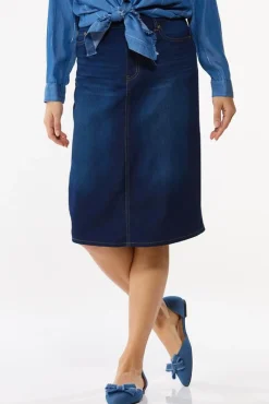 Cato Petite Denim Midi Skirt> Petites|Skirts