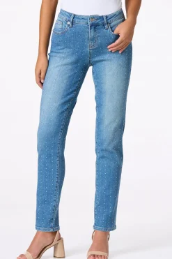 Cato Petite Embellished Mid Rise Jeans> Petites|Jeans