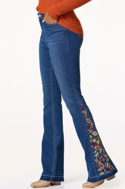 Cato Petite Floral Paisley Embroidered Jeans><noscript><img width=