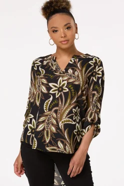 Cato Petite Forest Floral Tunic> Petites|Tops