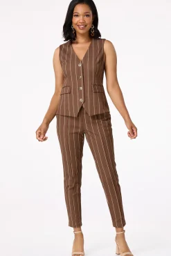 Cato Petite Stripe Pants><noscript><img width=