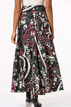 Cato Petite Sweeping Scarlet Floral Maxi Skirt> Petites|Skirts