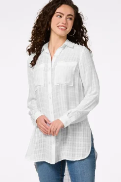 Cato Petite Textured Two Pocket Tunic> Petites|Tops