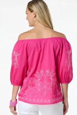 Cato Pink Floral Embroidered Top> Tops