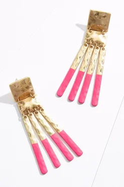 Cato Pink Gold Metal Tassel Earrings> Earrings