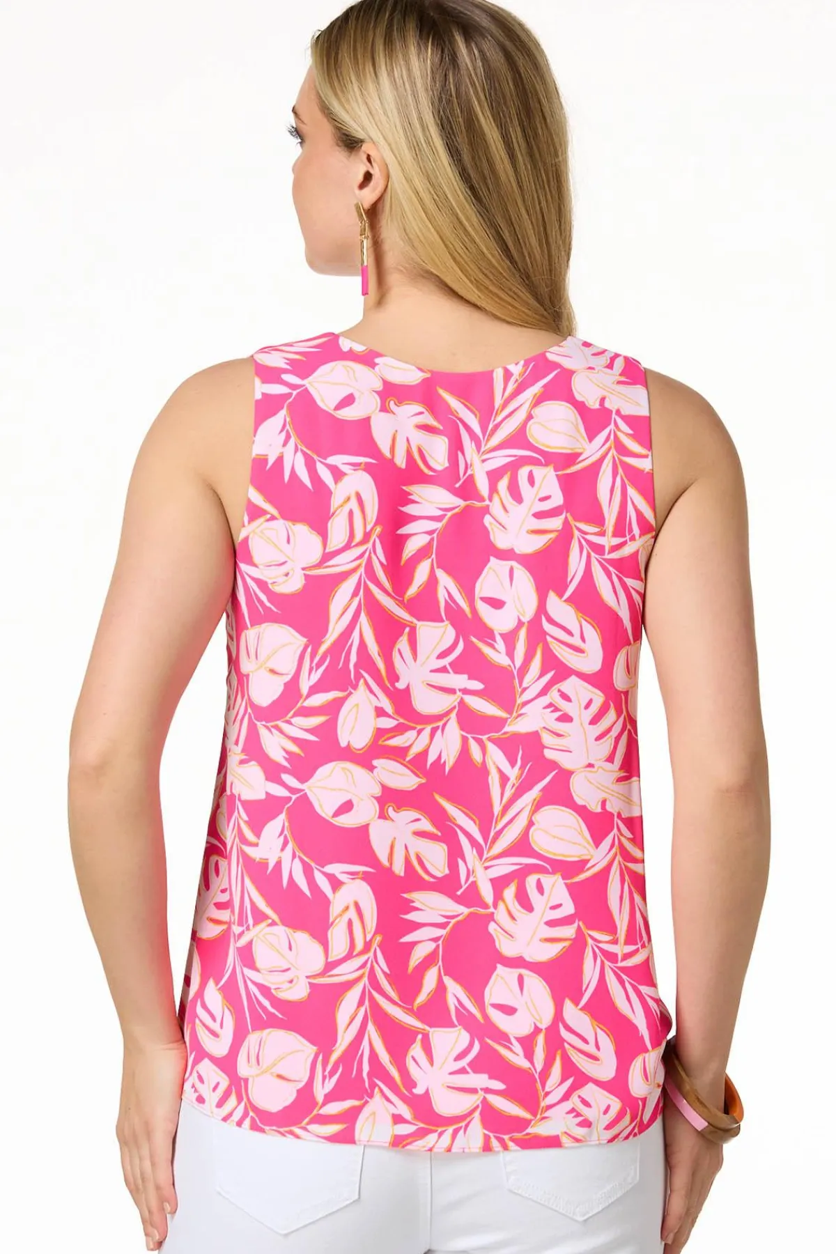 Cato Pink Palm Tank> Tops