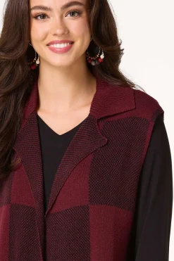 Cato Plaid Sweater Vest Tunic><noscript><img width=