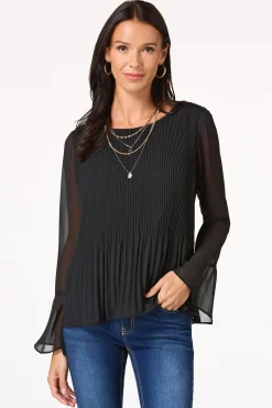 Cato Pleated Bell Sleeve Top> Tops