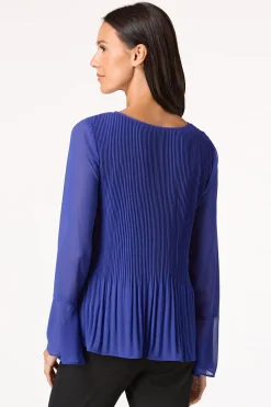 Cato Pleated Bell Sleeve Top><noscript><img width=