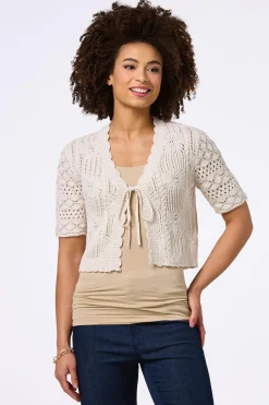 Cato Pointelle Tie Front Cardigan> Sweaters