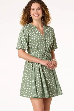 Cato Polka Dot Shirt Dress> Dresses