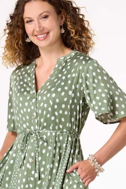 Cato Polka Dot Shirt Dress><noscript><img width=