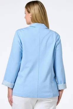 Cato Printed Cuff Ponte Blazer><noscript><img width=