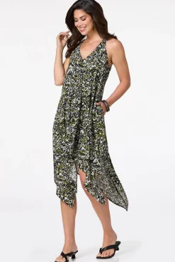 Cato Printed Hanky Hem Dress><noscript><img width=