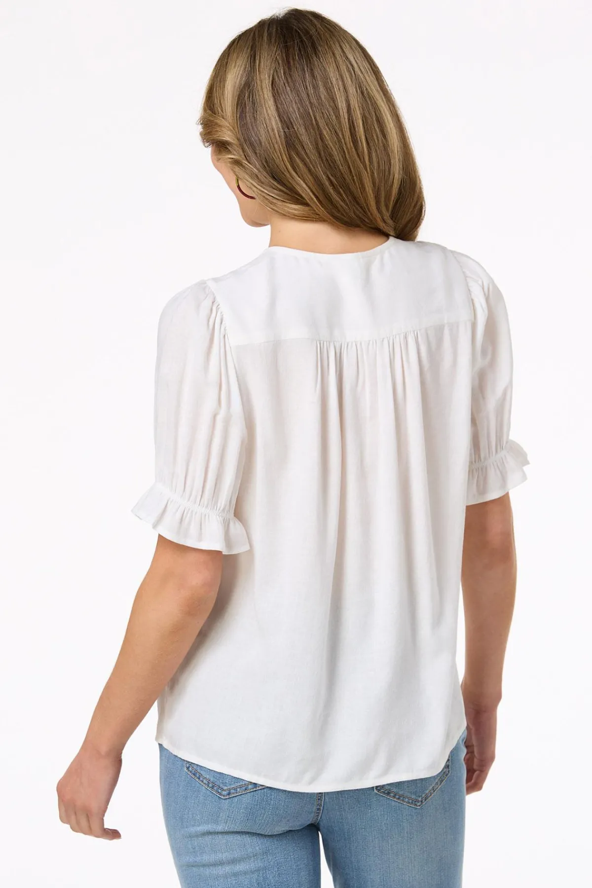Cato Puff Sleeve Crochet Top> Tops
