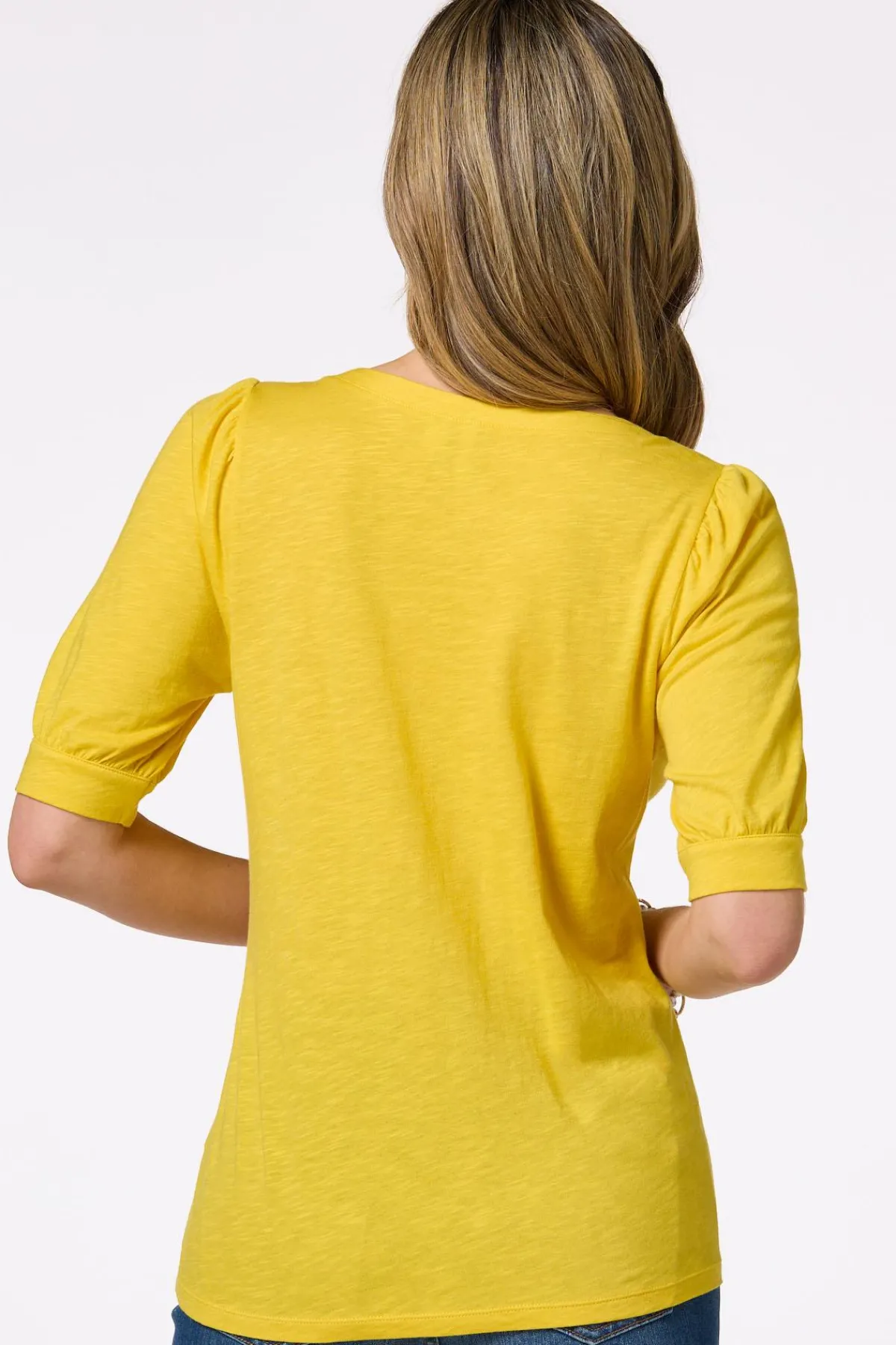 Cato Puff Sleeve Henley> Tops