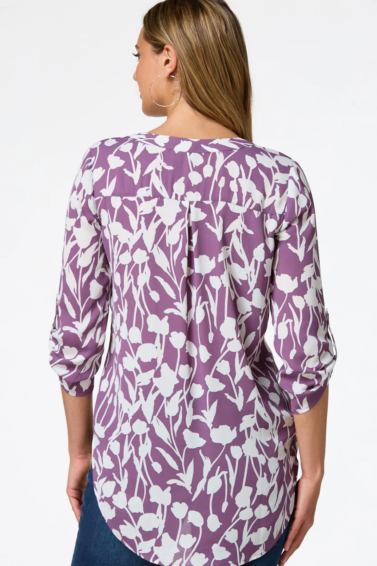 Cato Purple Floral Tunic> Tops