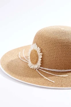 Cato Raffia Flower Straw Floppy Hat> Hats & Hair