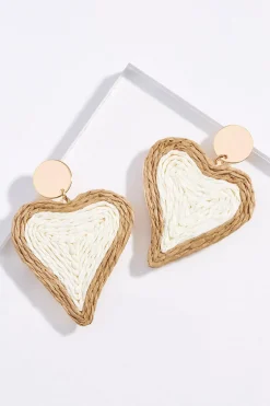 Cato Raffia Heart Earrings> Earrings