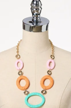Cato Raffia Link Short Necklace> Necklaces