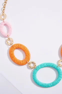 Cato Raffia Link Short Necklace><noscript><img width=