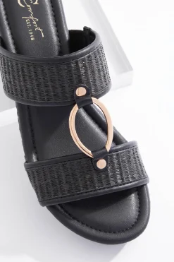 Cato Raffia Two Band Wedges><noscript><img width=