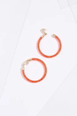 Cato Red Clip- On Hoop Earrings> Earrings