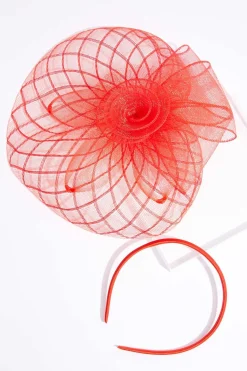 Cato Red Criss Cross Fascinator> Hats & Hair