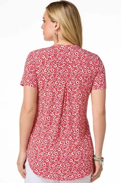 Cato Red Floral Top> Tops