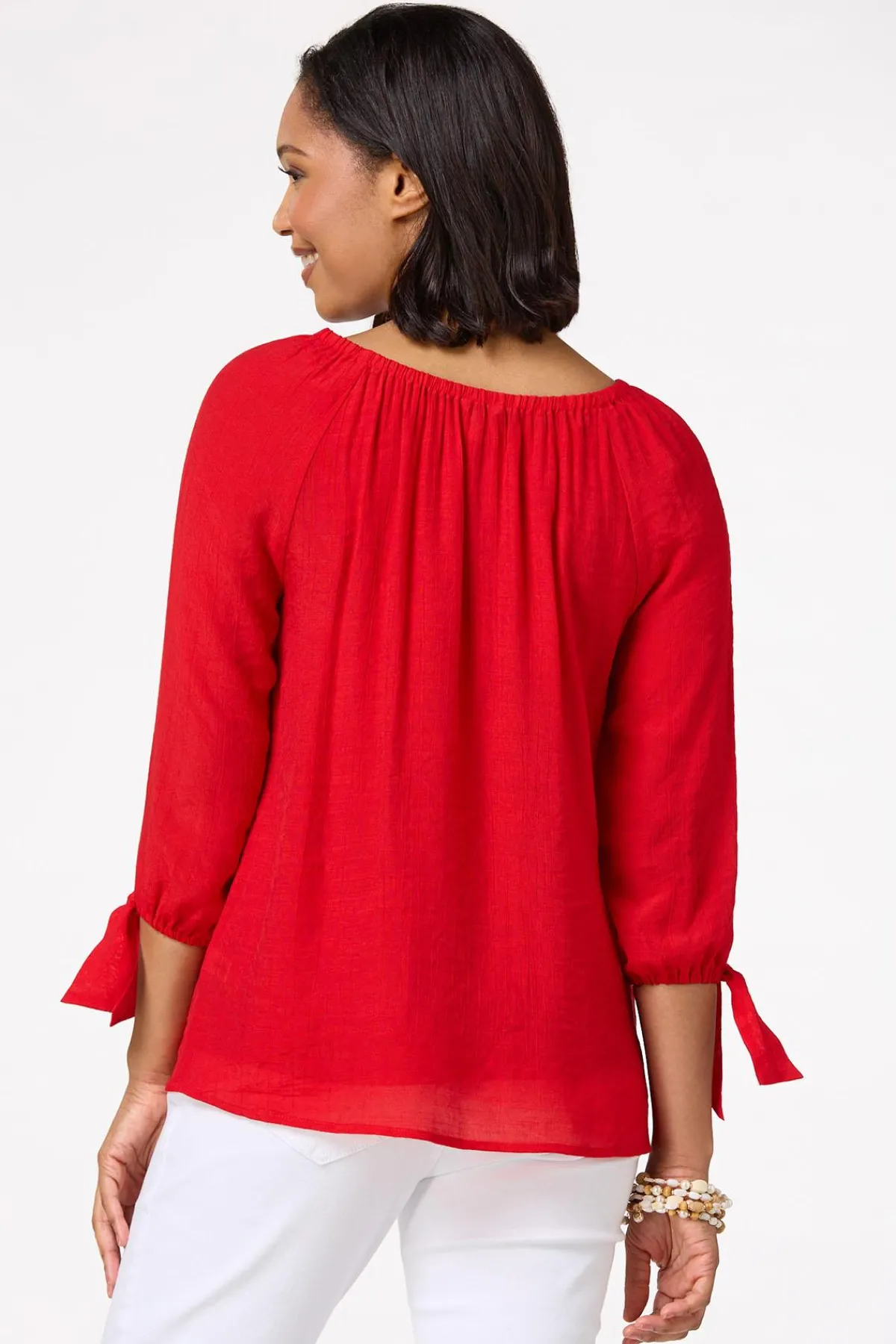 Cato Red Keyhole Top> Tops