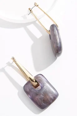 Cato Resin Rectangle Earrings> Earrings