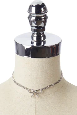 Cato Rhinestone Bow Choker Necklace> Necklaces