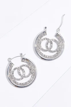 Cato Rhinestone Circle Link Hoop Earrings> Earrings