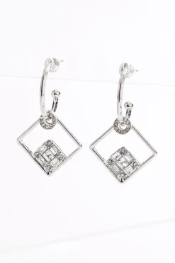 Cato Rhinestone Cutout Hoop Earring> Social Occasion|Earrings