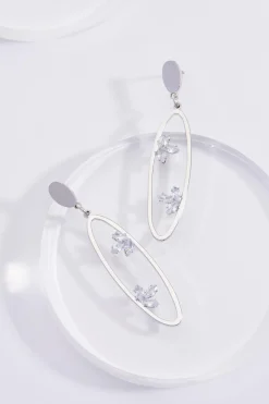 Cato Rhinestone Detail Oval Earrings> Earrings