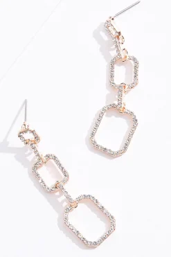 Cato Rhinestone Linear Link Earrings> Social Occasion|Earrings